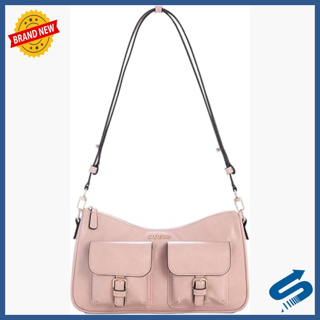 Convertible Hobo Shoulder Bag With Gold Hardware And Front Pockets